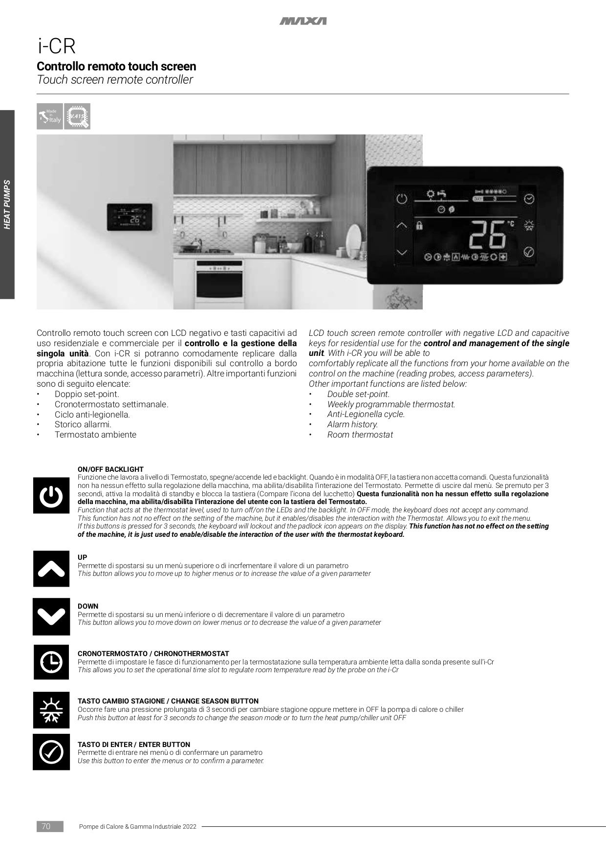 i-CR Controllo remoto da parete MAXA - immagine 2